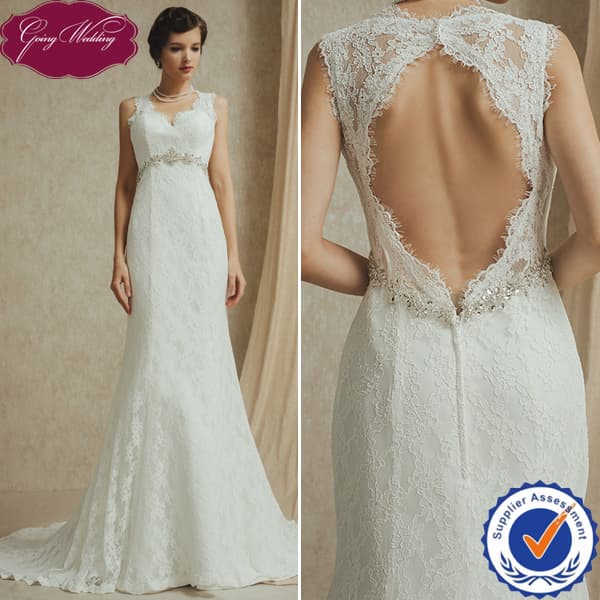 Sexy Lace Open Back Wedding Dress Gown
